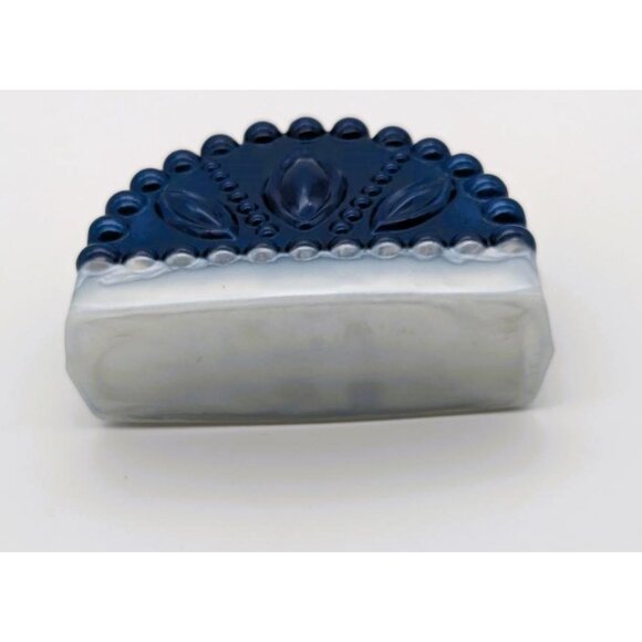 Napkin or Note Holder Epoxy Resin Navy Blue and White Detailed Hand Crafted NEW - Picture 3 of 6